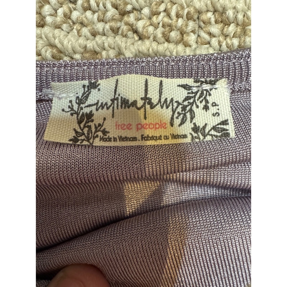 Free People Ruched Square Neck Long Sleeve Bodysuit‎ Shimmer Lilac - Picture 4 of 7